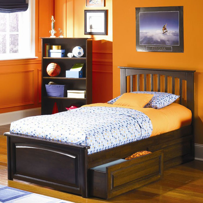 Atlantic Brooklyn Full Platform Bed with Drawers