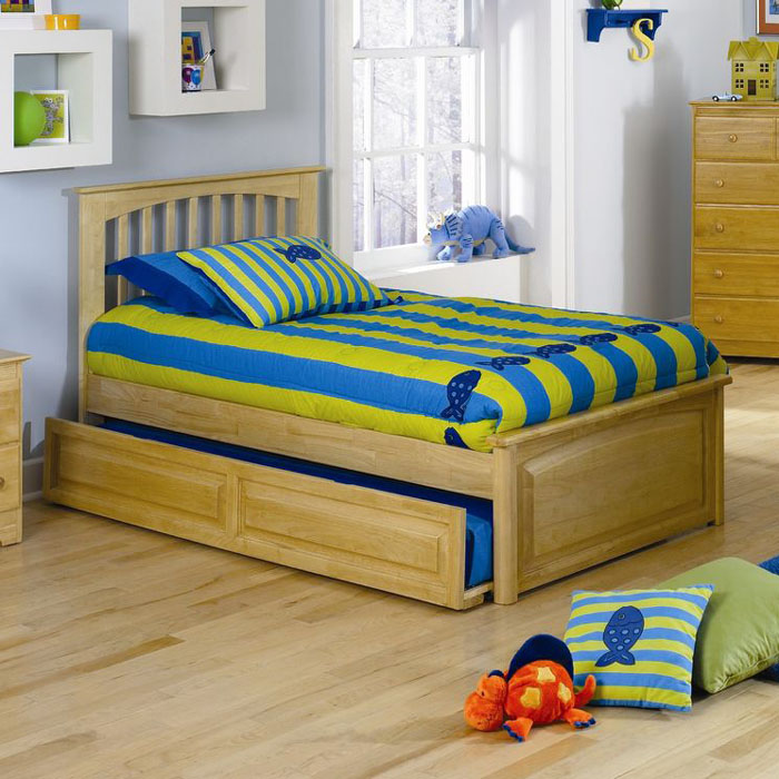 Atlantic Brooklyn Full Platform Bed with Raised Panel Footboard and Trundle