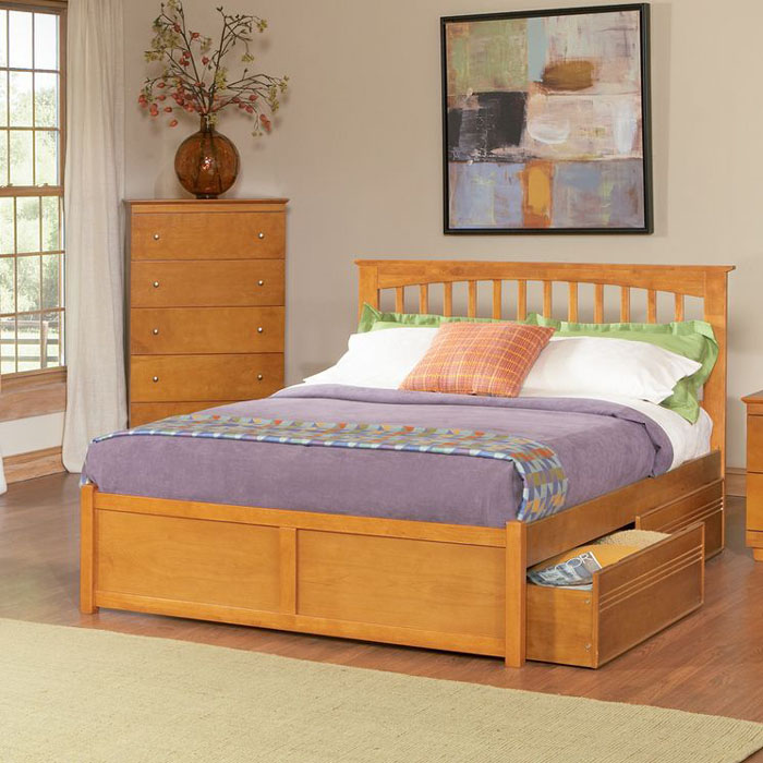 Atlantic Brooklyn Full Storage Slat Bed