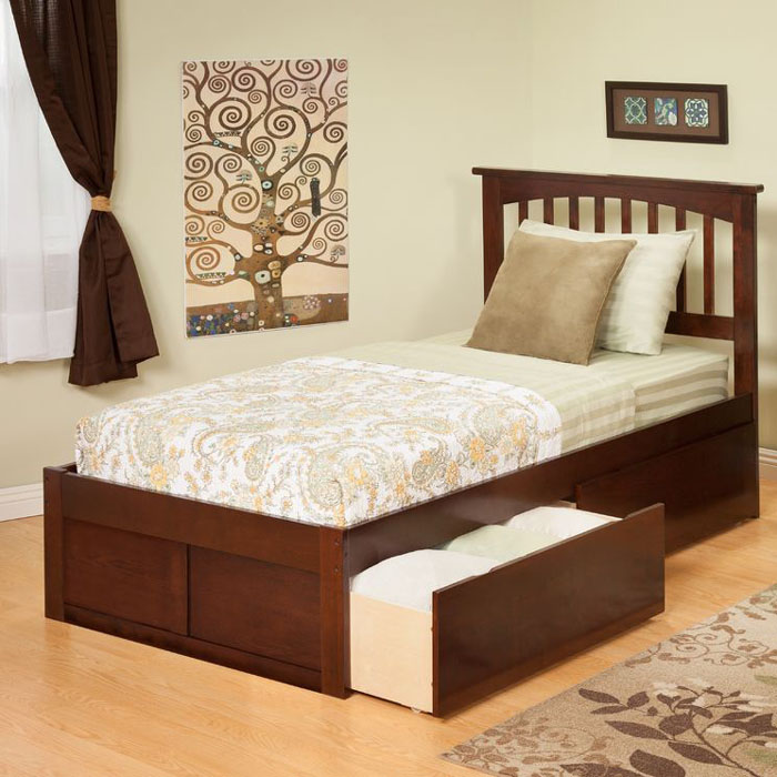 Atlantic Mission Full Bed with Drawers