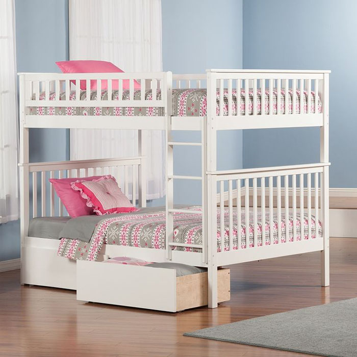 Atlantic Woodland Full Over Full Bunk Bed with Drawers