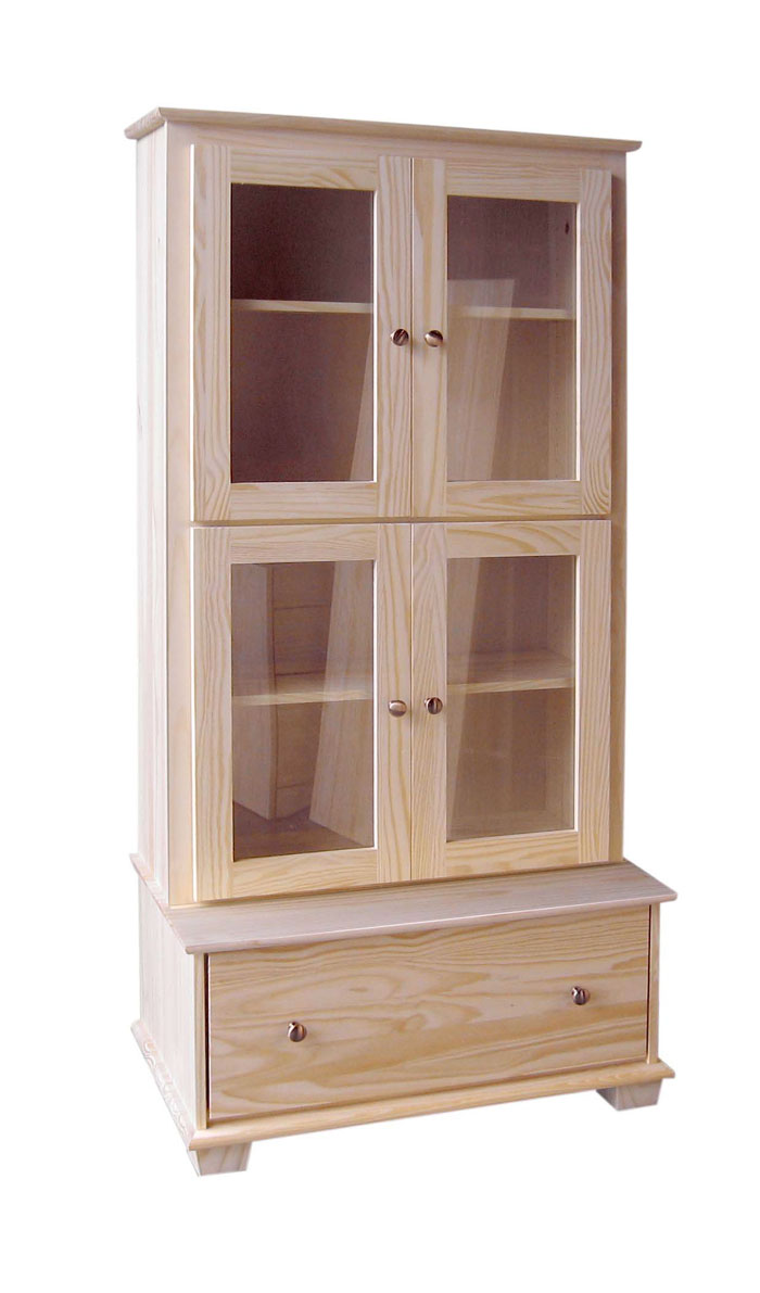 Bridgetown Display Cabinet With 1 Drawer Base - Glass
