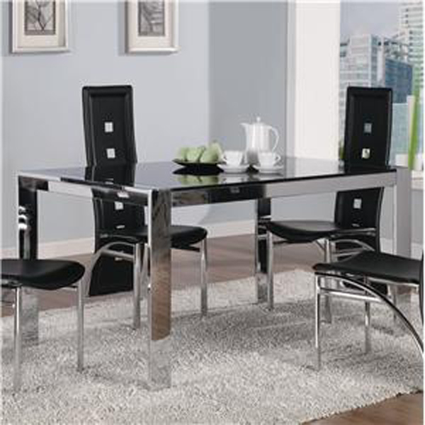 Coaster Broward Rectangular Dining Table with Tinted Glass