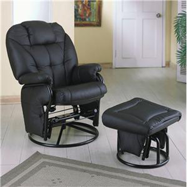 Coaster Leatherette Recliner with Ottoman