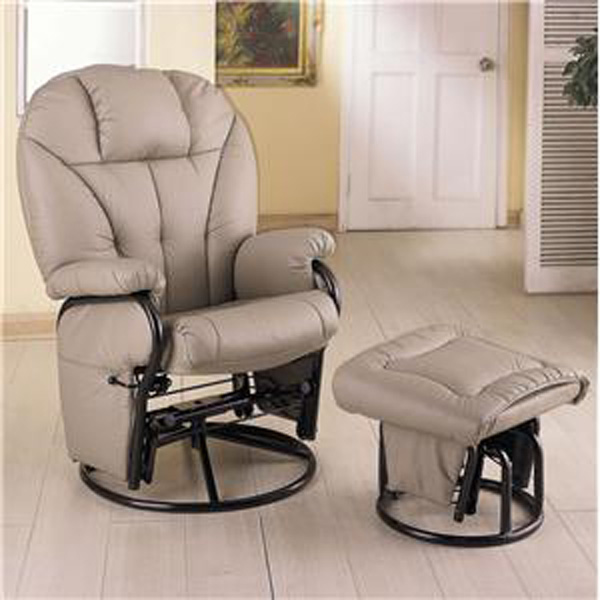 Coaster Leatherette Recliner with Ottoman
