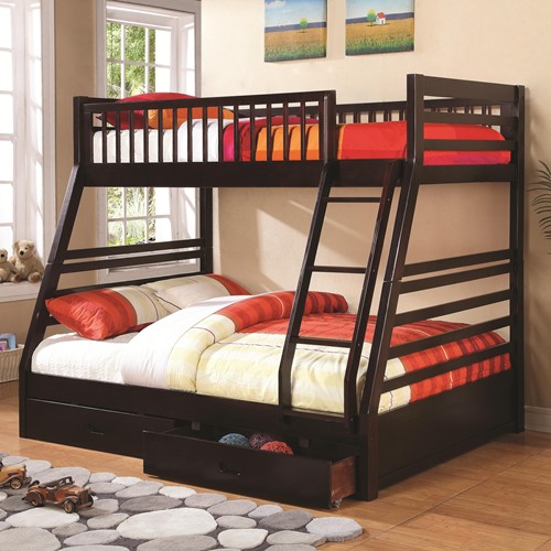 Coaster Twin Over Full Bunk Bed with Drawers