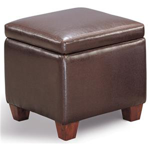 Coaster Casual Faux Leather Storage Cube Ottoman