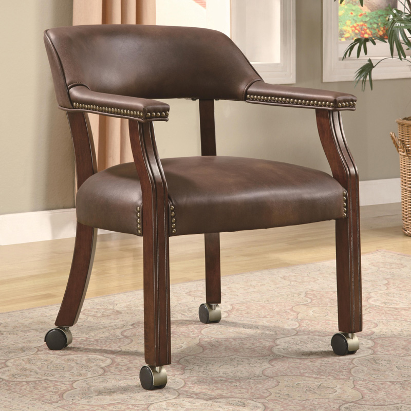 Coaster Traditional Upholstered Vinyl Side Chair