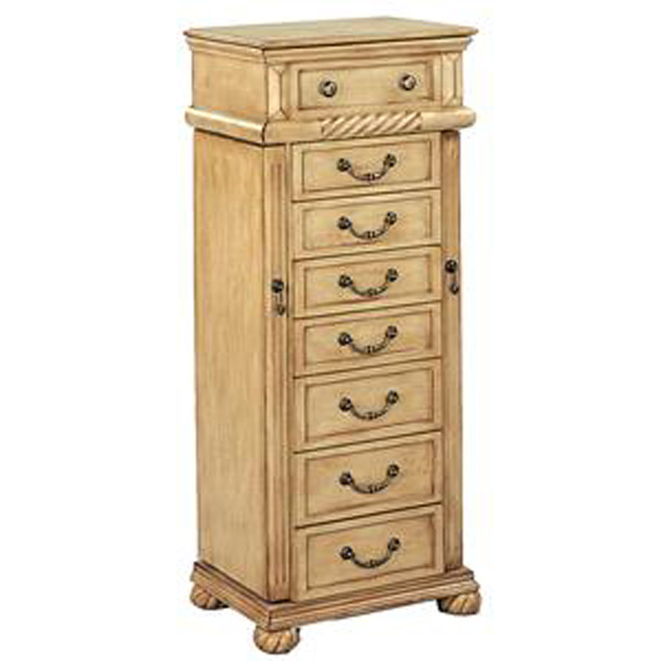 Coaster Jewelry Armoire in a Light Green Tint Finish