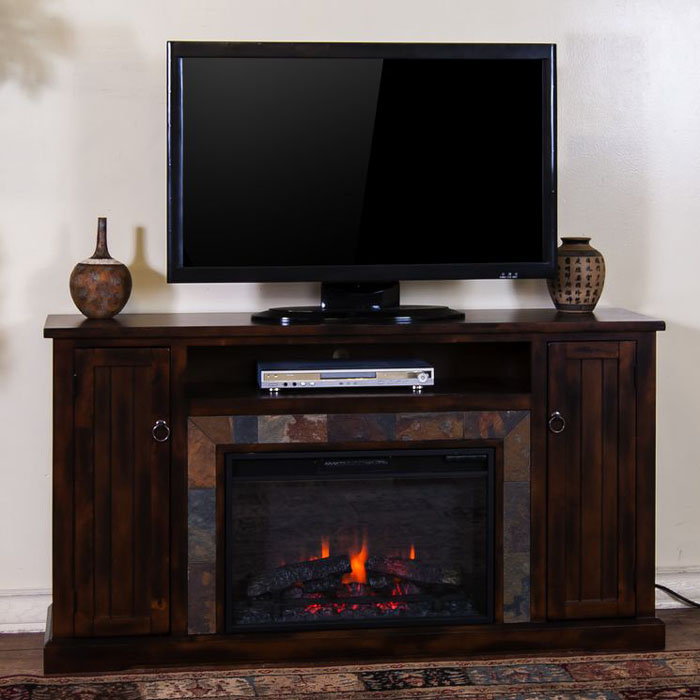 Sunny Designs Santa Fe 60 TV Stand with Electric Fireplace