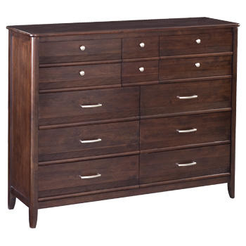 Whittier Pacific 12 Drawer Dresser Cafe Finish