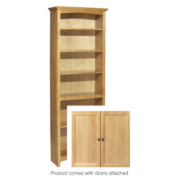 Whittier 72X24 Mckenzie Alder Bookcase W/Doors