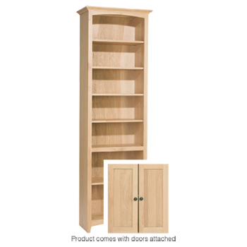 Whittier 84X24 Mckenzie Alder Bookcase With Doors