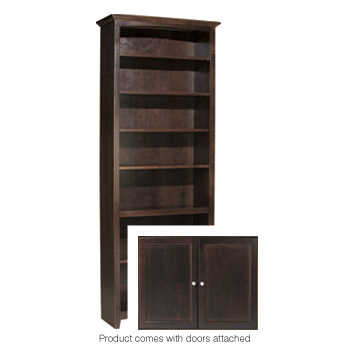 Whittier 84X30 Mckenzie Alder Bookcase With Doors