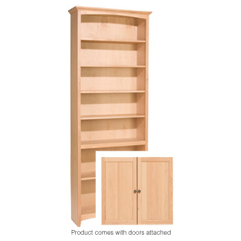 Whittier 84X30 Mckenzie Alder Bookcase With Doors