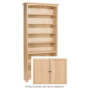 Whittier 84X36 Mckenzie Alder Bookcase With Doors