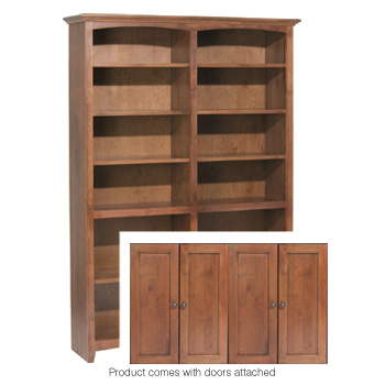 Whittier 72X48 Mckenzie Alder Bookcase With Doors