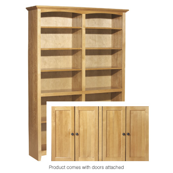 Whittier 72X48 Mckenzie Alder Bookcase W/Doors Spice Finish