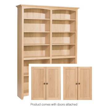 Whittier 72X48 Mckenzie Alder Bookcase With Doors