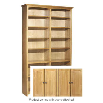 Whittier 84X48 Mckenzie Alder Bookcase W/Doors Spice Finish